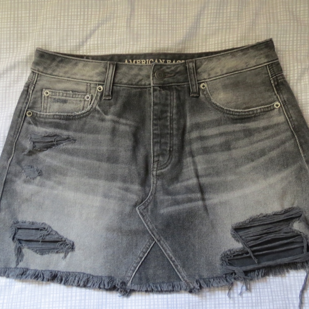 AE Black Denim Jean Skirt